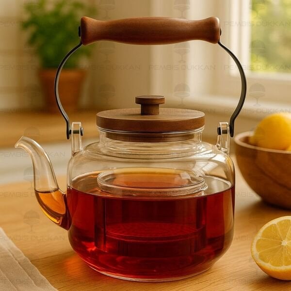 1000ML AKASYA KULPLU BOROSİLİKAT CAM, SÜZGEÇLİ DEMLİK (1S25)