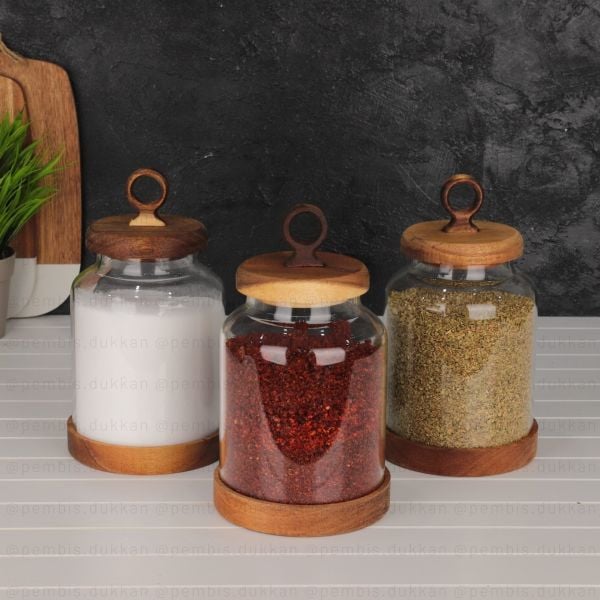 MN 3LÜ AKASYA LILY KAVANOZ SET (BOR-011)