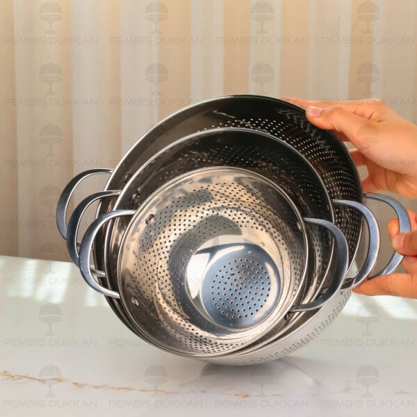 Gastro 18cm Ayaklı 18/10 Paslanmaz Çelik Süzgeç