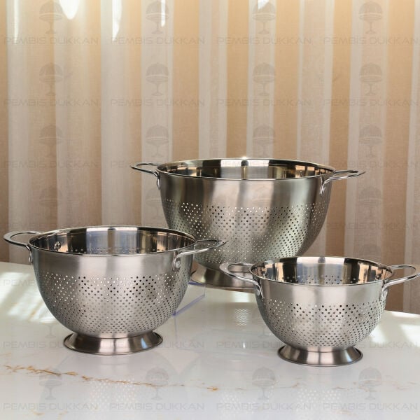 Gastro 18cm Ayaklı 18/10 Paslanmaz Çelik Süzgeç