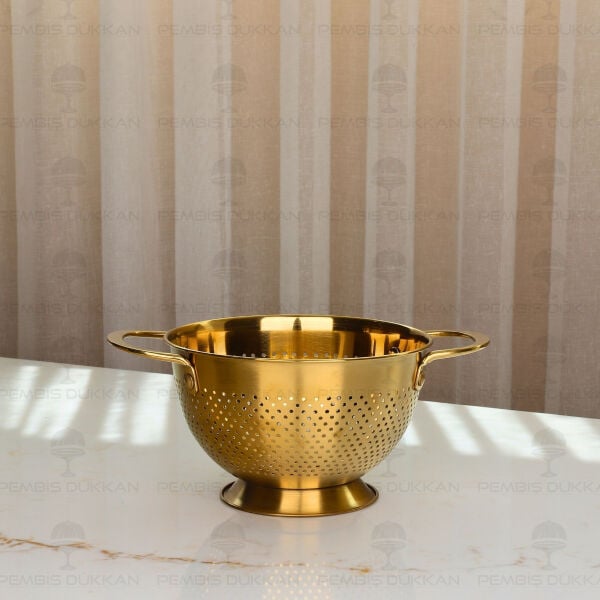 Gastro 18cm Gold Ayaklı 18/10 Paslanmaz Çelik Süzgeç