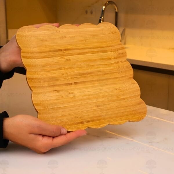 24CM KARE BAMBU ÇİÇEK TABAK (1617)