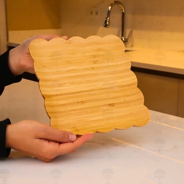 21CM KARE BAMBU ÇİÇEK TABAK (1616)