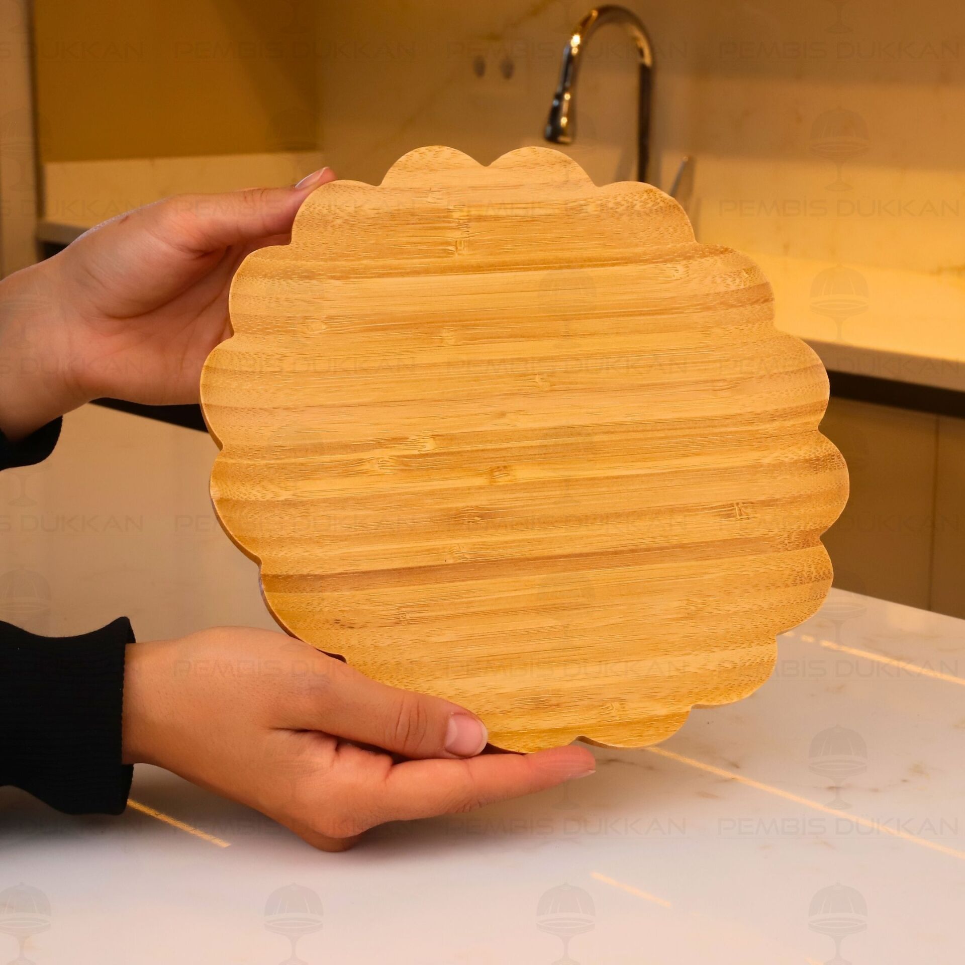 24CM YUVARLAK BAMBU PAPATYA TABAK (1614)