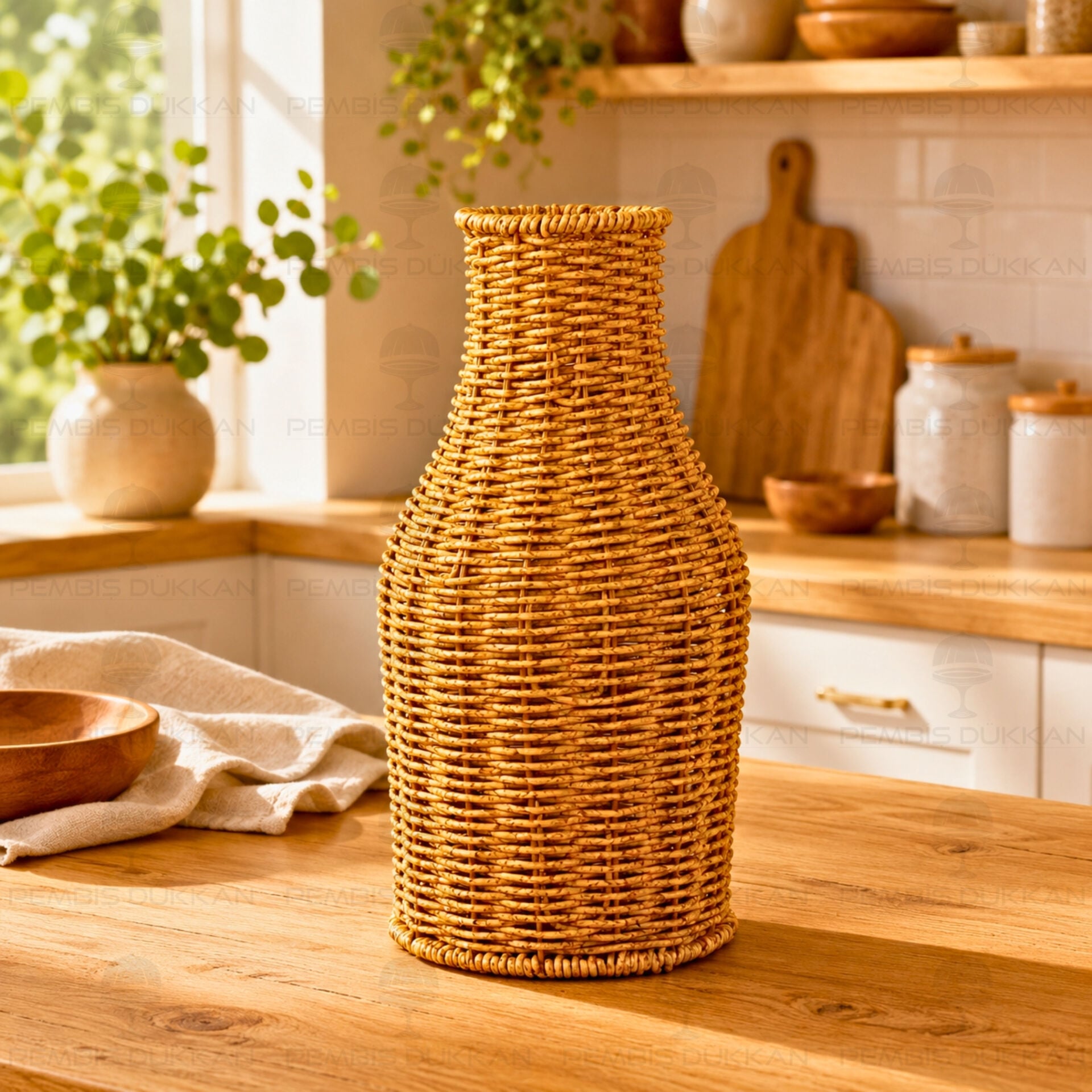 Dekoratif Rattan Örgü Vazo 1604