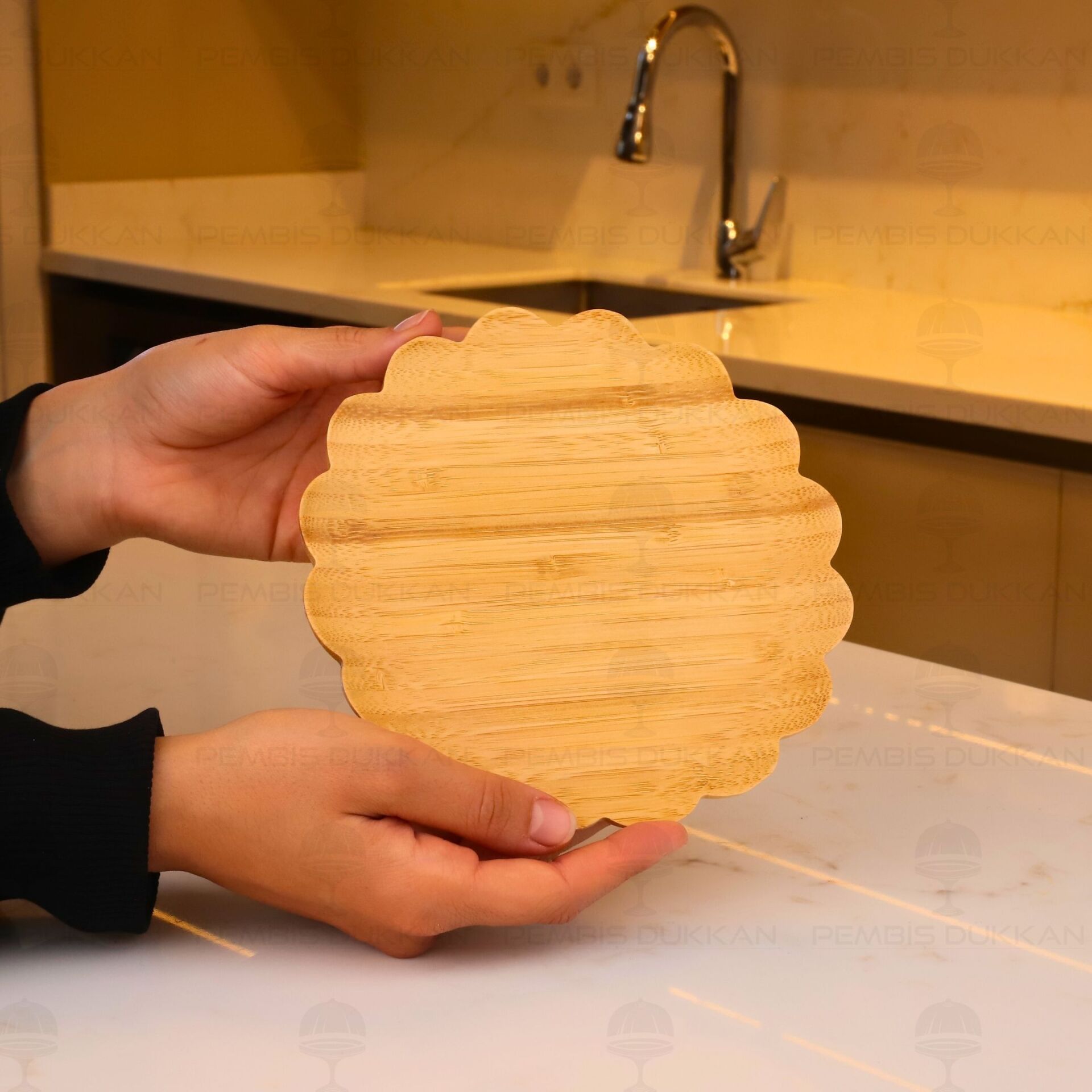 18CM YUVARLAK BAMBU PAPATYA TABAK (1612)