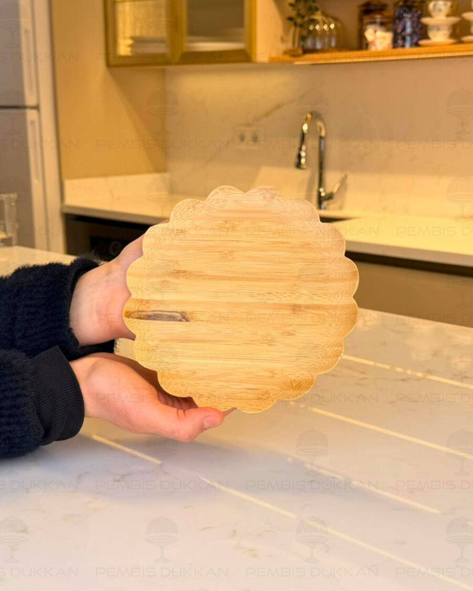 18CM YUVARLAK BAMBU PAPATYA TABAK (1612)