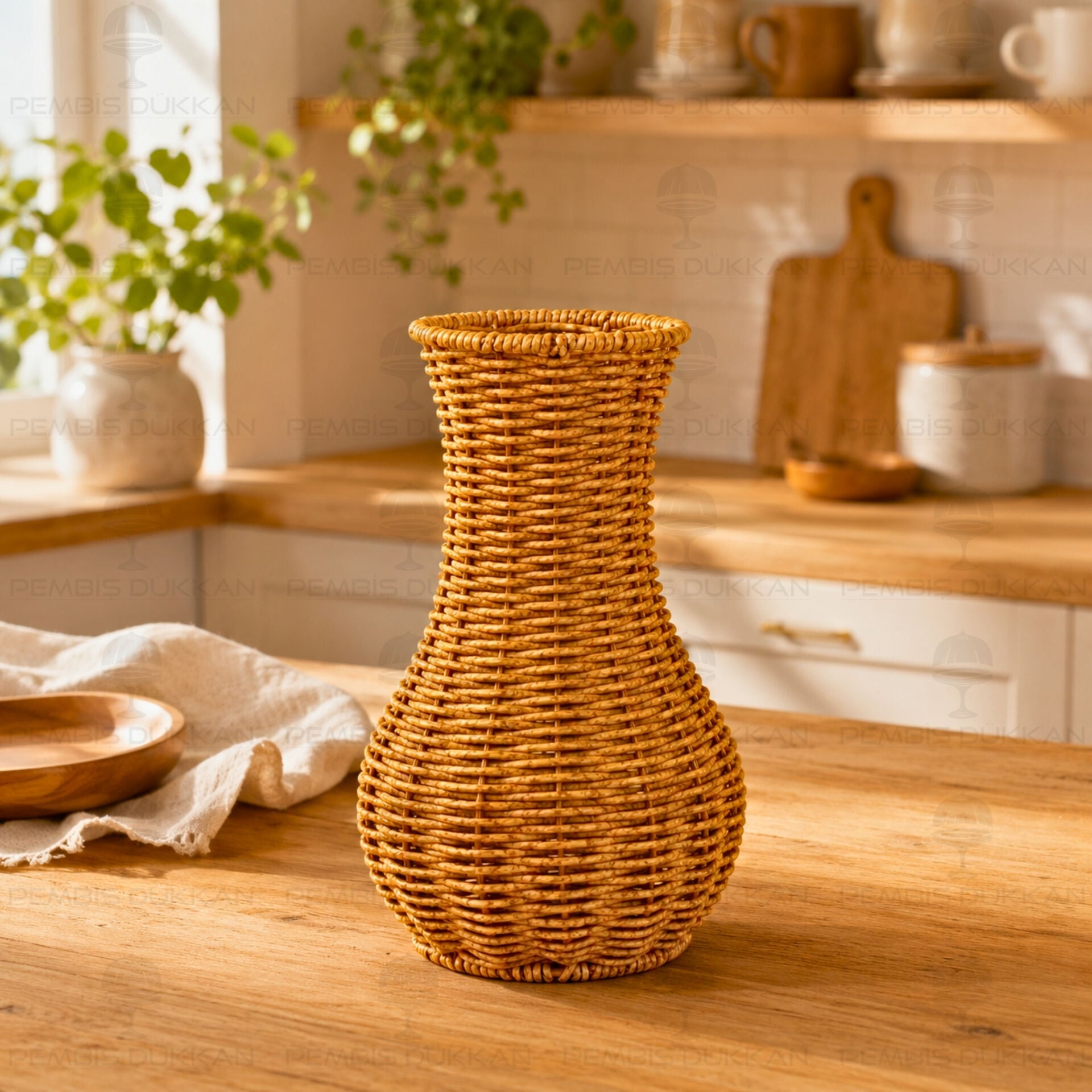Dekoratif Rattan Örgü Vazo 1605