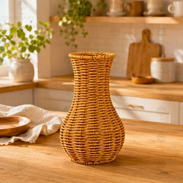 Dekoratif Rattan Örgü Vazo 1605