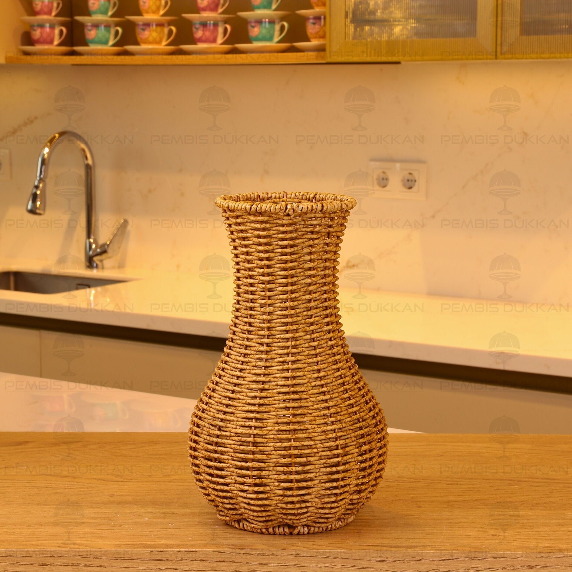 Dekoratif Rattan Örgü Vazo (1605)