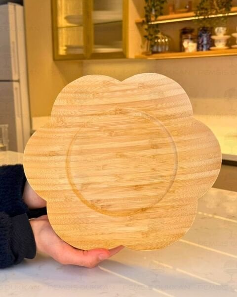 28CM YUVARLAK BAMBU ÇİÇEK TABAK (1623)