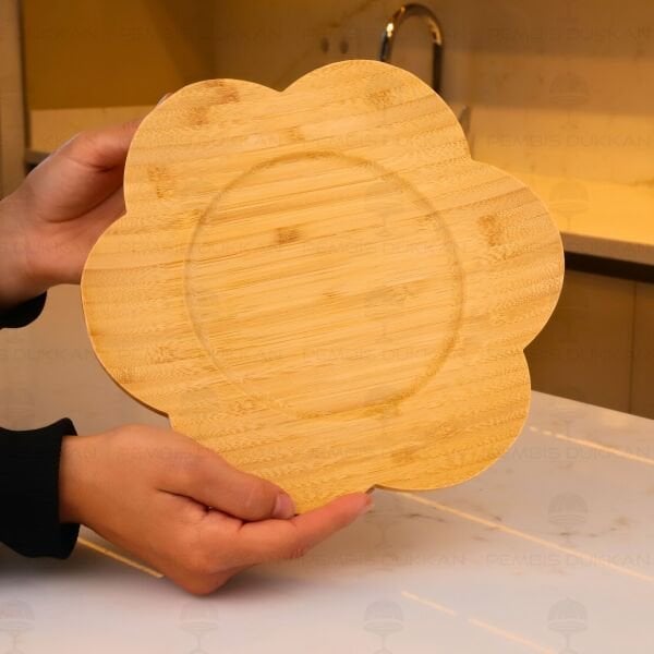 25CM YUVARLAK BAMBU ÇİÇEK TABAK (1622)