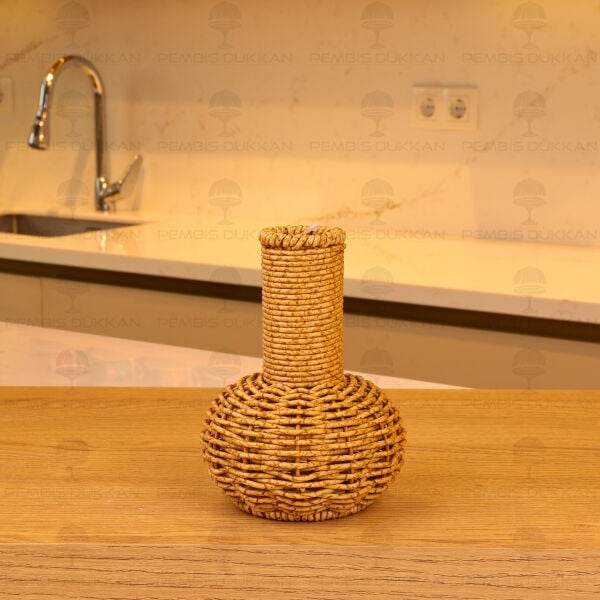 Dekoratif Rattan Örgü Mini Vazo 1696
