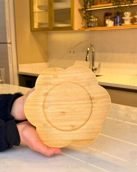 21CM YUVARLAK BAMBU ÇİÇEK TABAK (1621)