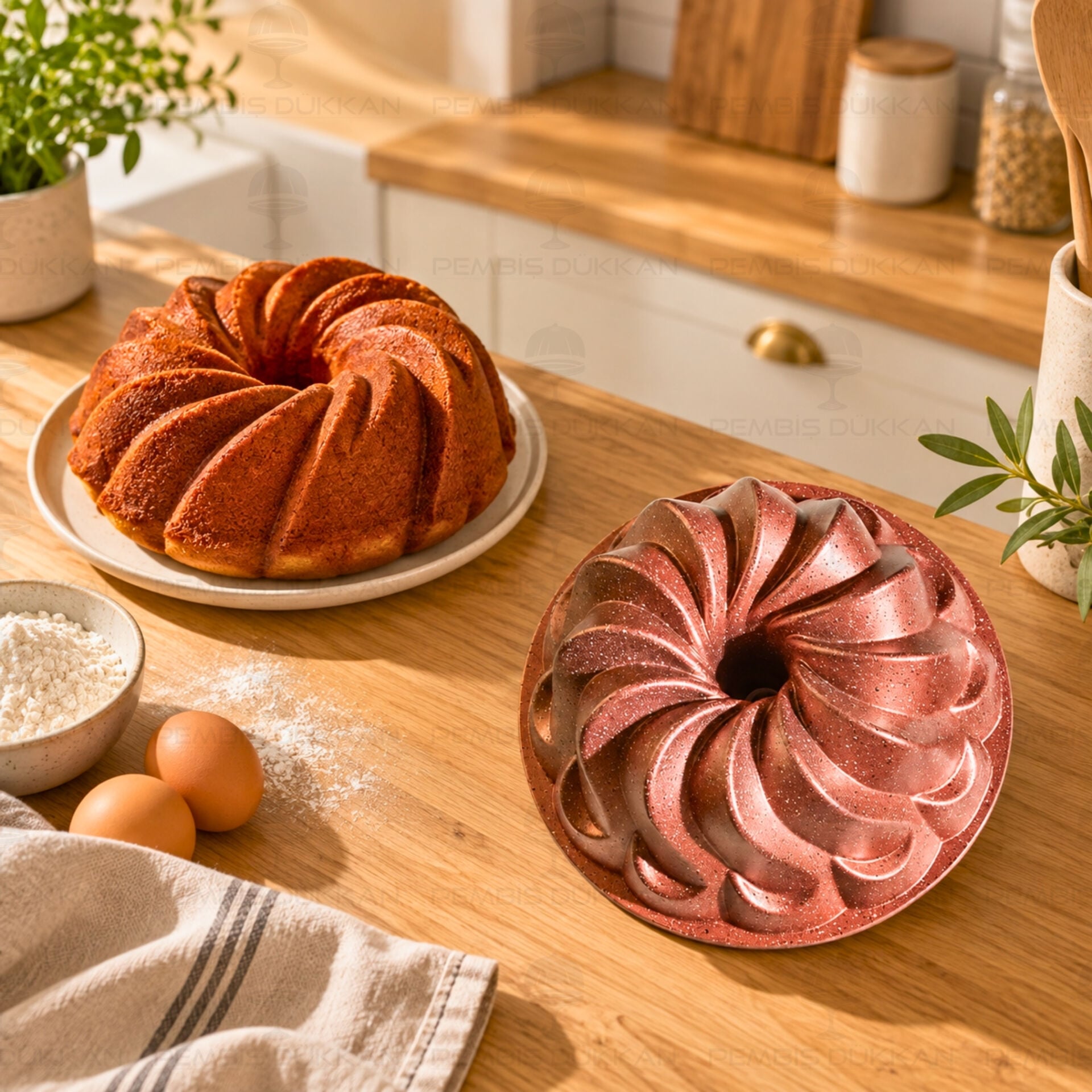 Nilüfer Rose 24,5cm Döküm Kek Kalıbı
