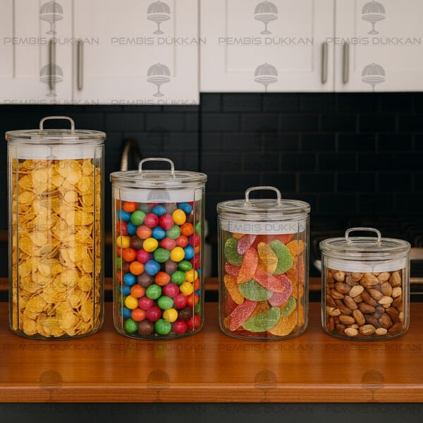 4LÜ OLİD TEZGAH ÜSTÜ KAVANOZ SET (HJ169-170-171-172)