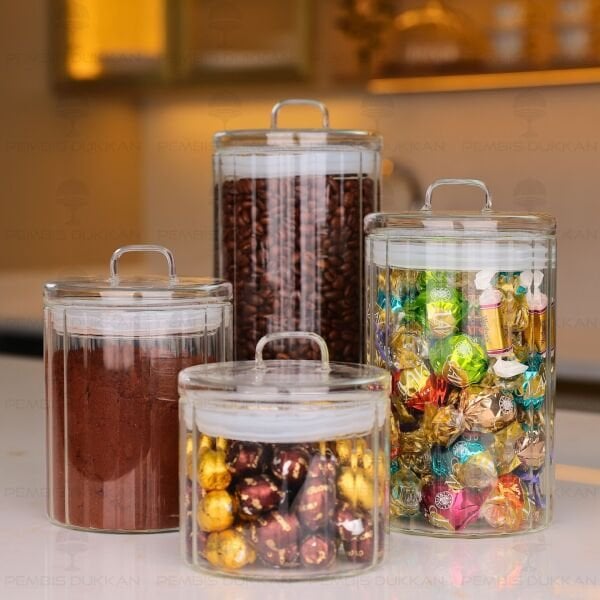 4LÜ OLİD TEZGAH ÜSTÜ KAVANOZ SET (HJ169-170-171-172)