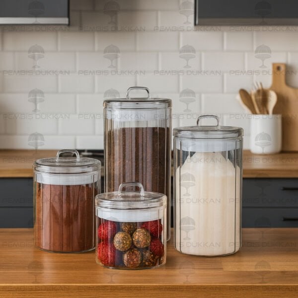 4LÜ OLİD TEZGAH ÜSTÜ KAVANOZ SET (HJ169-170-171-172)