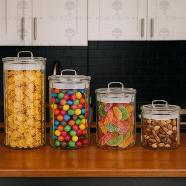 4LÜ OLİD TEZGAH ÜSTÜ KAVANOZ SET (HJ169-170-171-172)