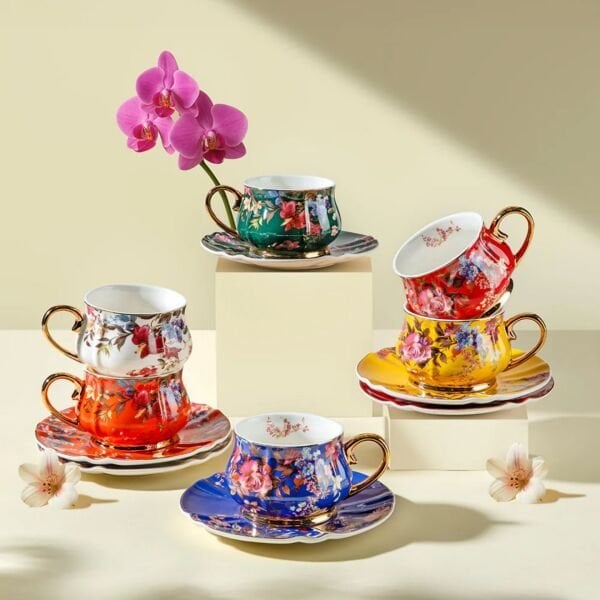 ROSSELLA 6 KİŞİLİK 12 PARÇA PORSELEN KAHVE FİNCAN TAKIMI