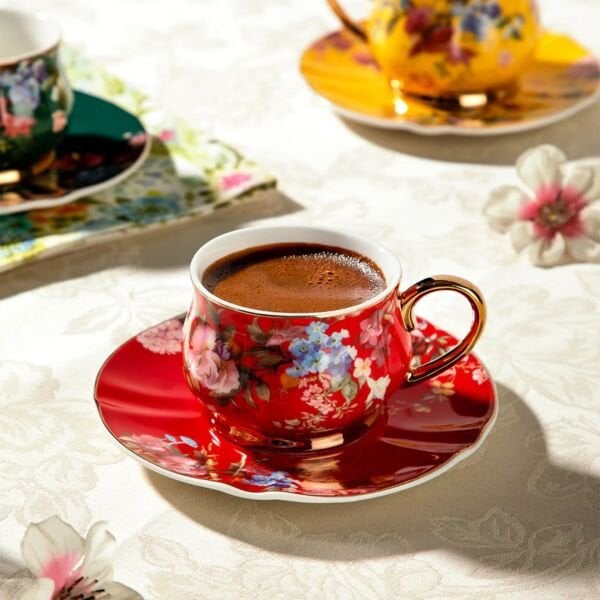 ROSSELLA 6 KİŞİLİK 12 PARÇA PORSELEN KAHVE FİNCAN TAKIMI