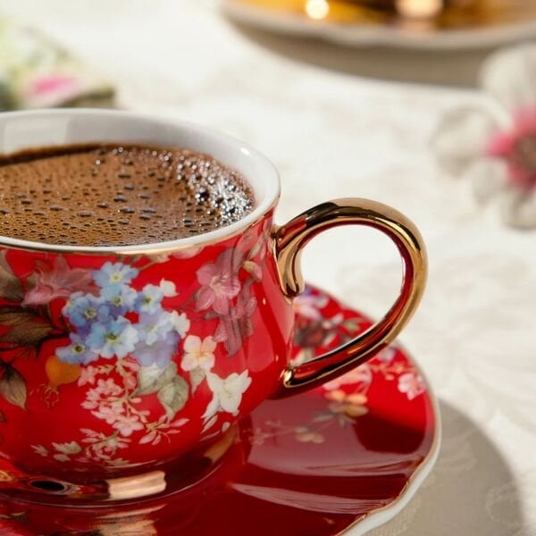 ROSSELLA 6 KİŞİLİK 12 PARÇA PORSELEN KAHVE FİNCAN TAKIMI