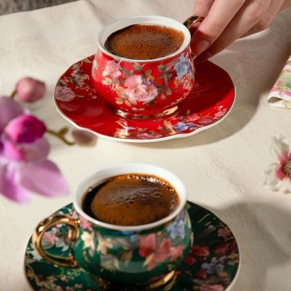 ROSSELLA 6 KİŞİLİK 12 PARÇA PORSELEN KAHVE FİNCAN TAKIMI