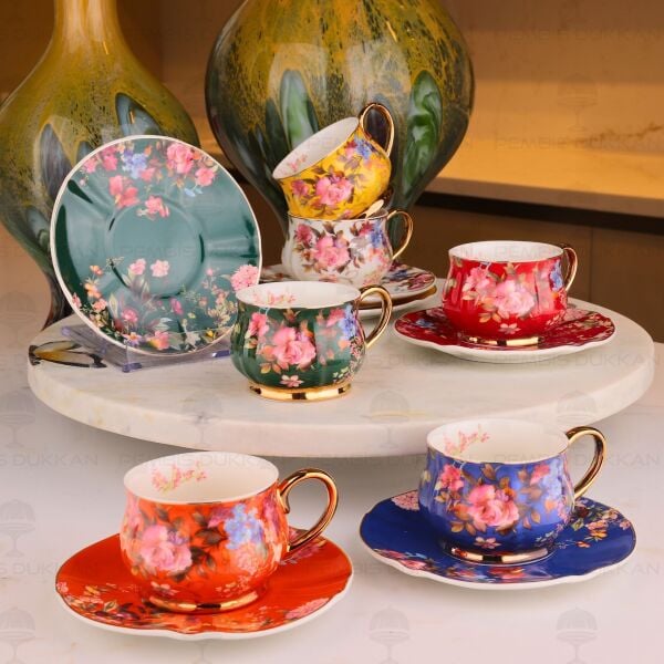 ROSSELLA 6 KİŞİLİK 12 PARÇA PORSELEN KAHVE FİNCAN TAKIMI