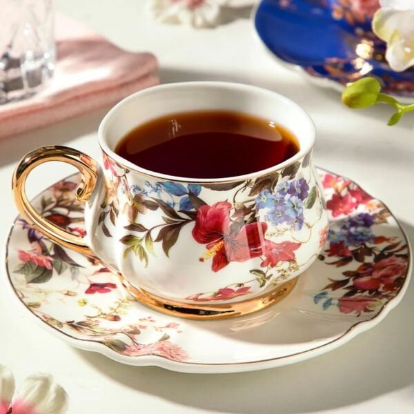 ROSSELLA 6 KİŞİLİK 12 PARÇA PORSELEN ÇAY FİNCAN TAKIMI
