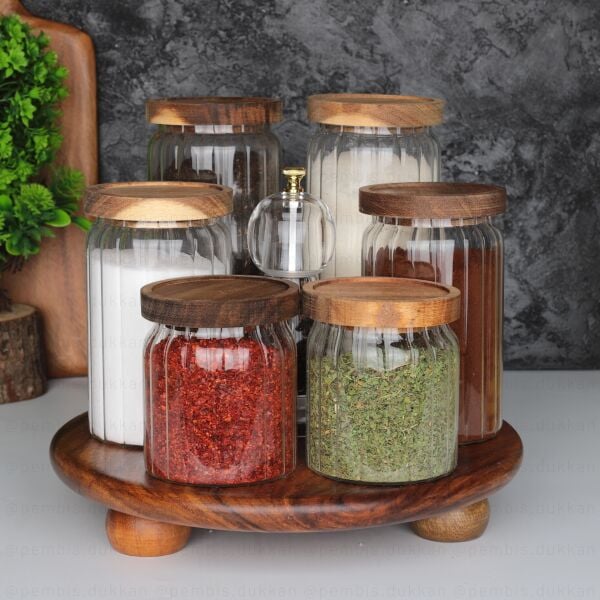 AKASYA TOP AYAKLI MENNY KAVANOZ KOMBİN SET NO 4