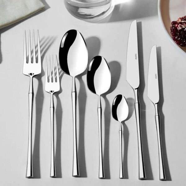 12 KİŞİLİK NEHİR MARBELLA SADE 84 PARÇA PASLANMAZ ÇELİK ÇKB SET