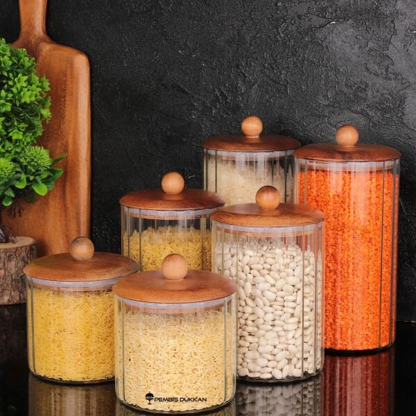 6LI CAVO ÇİZGİLİ ERZAK KAVANOZ SET (BOR084-085-086)