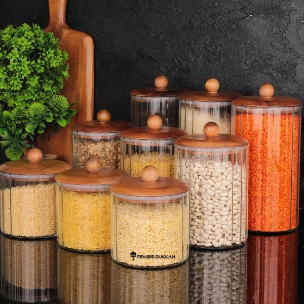 9LU CAVO ÇİZGİLİ ERZAK KAVANOZ SET (BOR084-085-086)