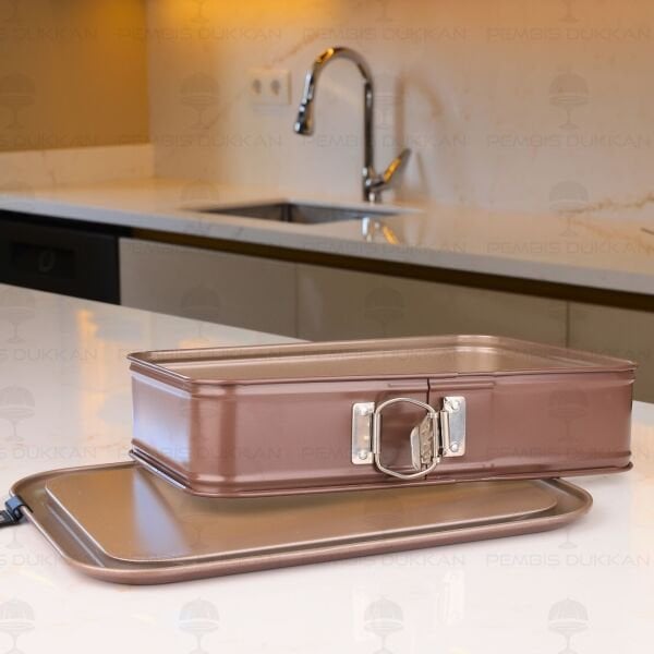 KAİSER KELEPÇELİ DİKDÖRTGEN KEK KALIBI 30X20CM