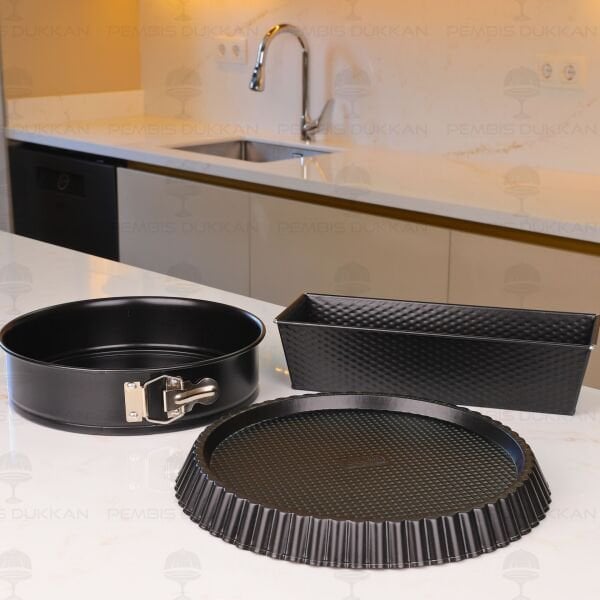 GUARDİNİ 3 PARÇA KELEPÇELİ KEK KALIBI SET