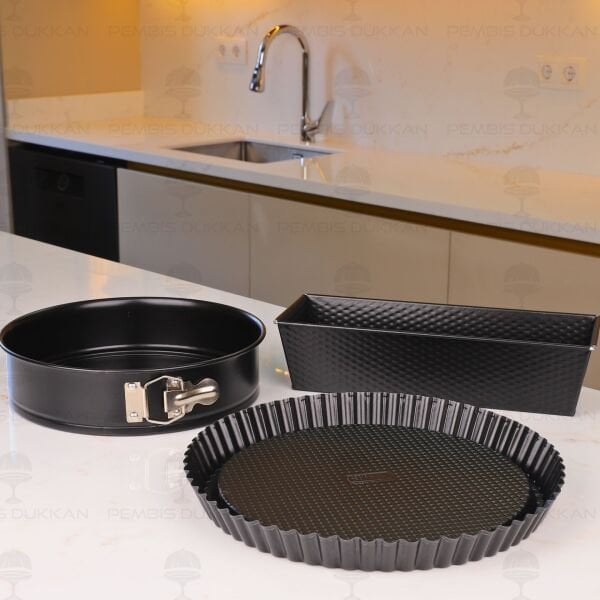 GUARDİNİ 3 PARÇA KELEPÇELİ KEK KALIBI SET