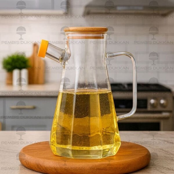 1 ADET 1000ML BAMBU KAPAKLI YAĞDANLIK GLA-012