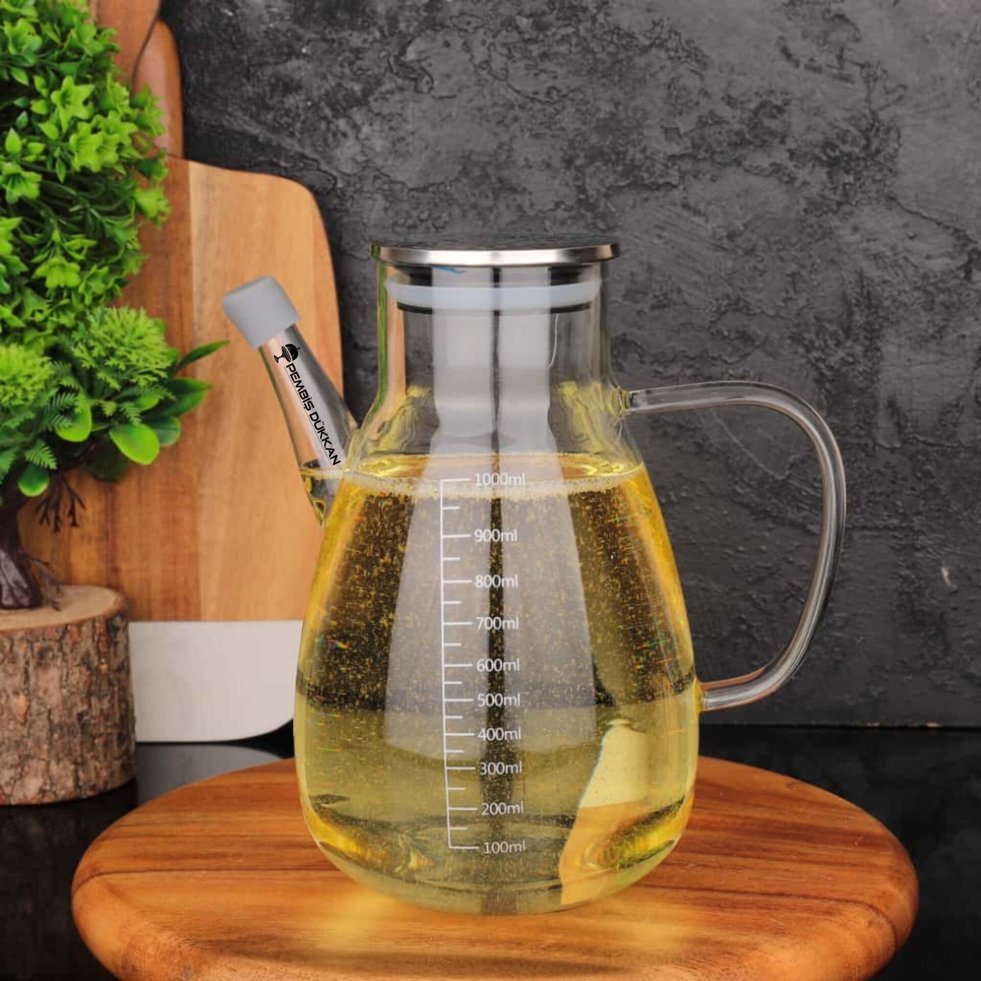 1 ADET 1000ML METAL KAPAKLI YAĞDANLIK GLA-016