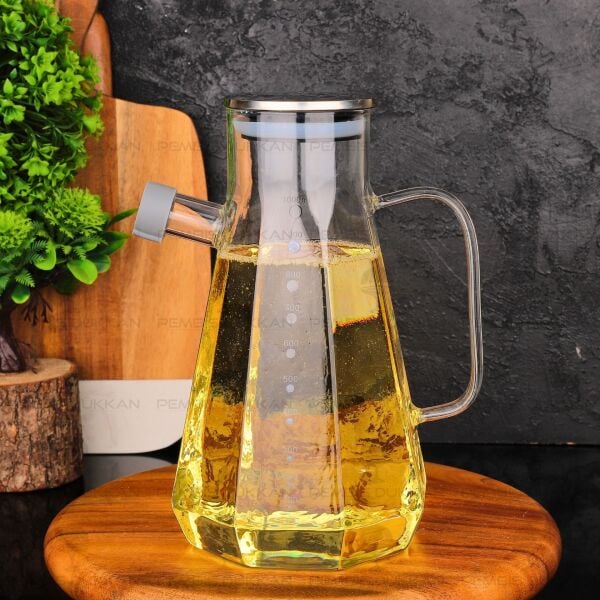 KÖŞELİ METAL KAPAKLI 1000ML YAĞDANLIK (GLA018)