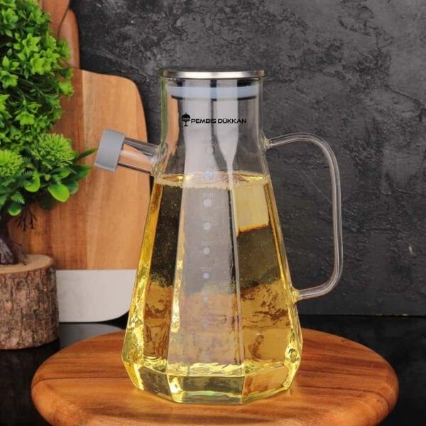 KÖŞELİ METAL KAPAKLI 1000ML YAĞDANLIK (GLA018)