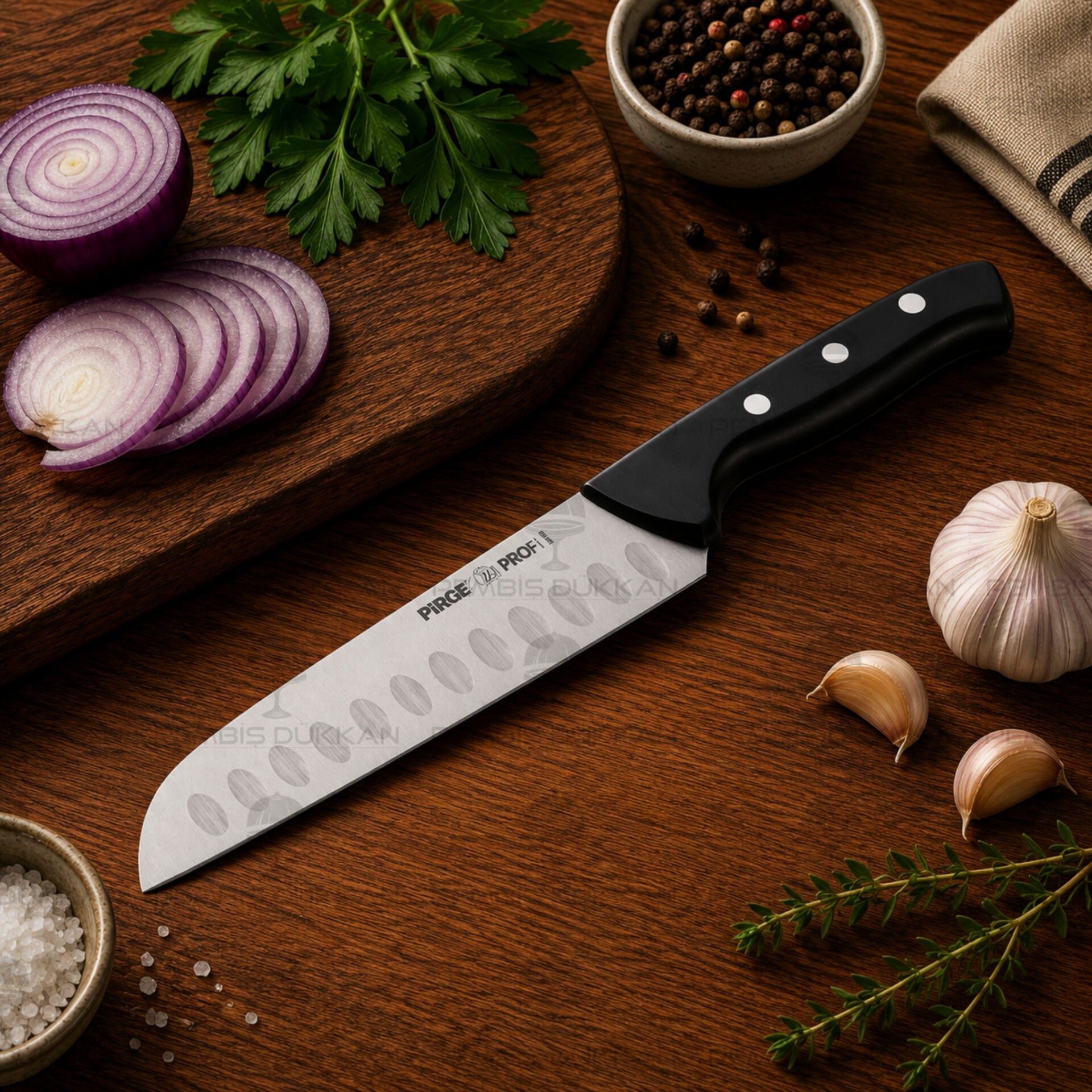 PROFİ SANTOKU BIÇAĞI OLUKLU 17CM - 36168