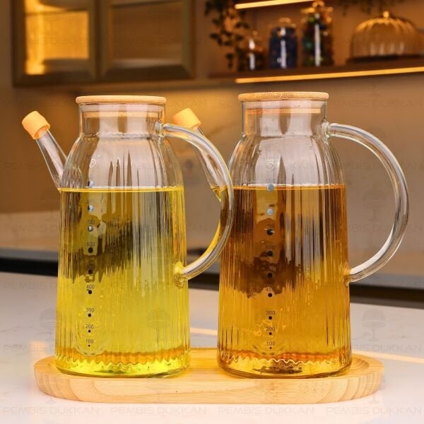 BAMBU ALTLIKLI, 2Lİ İNCE ÇİZGİLİ BAMBU YAĞDANLIK SET (GLA04 + 75652)