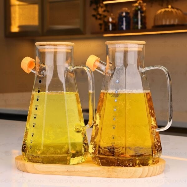 BAMBU ALTLIKLI, 2Lİ KÖŞELİ BAMBU YAĞDANLIK SET (GLA012 + 75652)