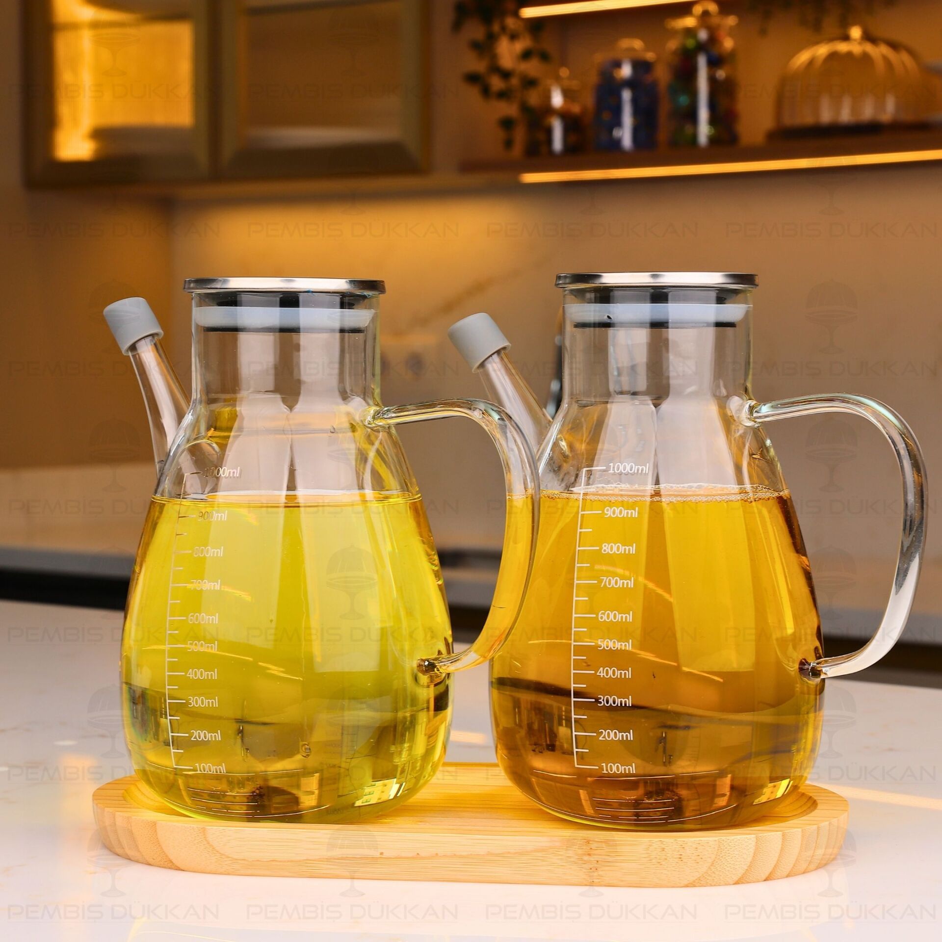 BAMBU ALTLIKLI, 2Lİ TESS METAL YAĞDANLIK SET (GLA016 + 75652)