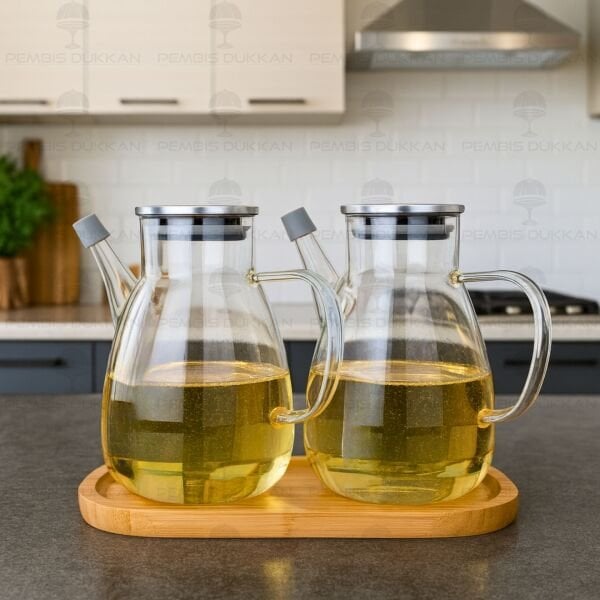 BAMBU ALTLIKLI, 2Lİ TESS METAL YAĞDANLIK SET (GLA016 + 75652)