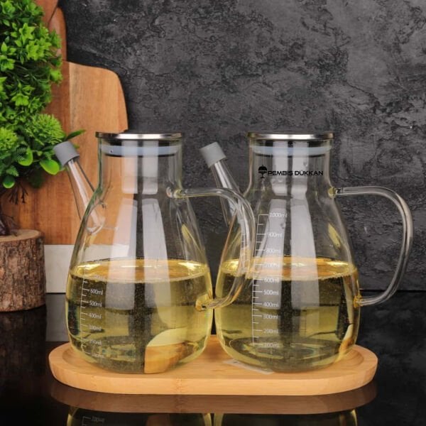 2 ADET METAL KAPAKLI YAĞDANLIK GLA 016 + ALT BAMBU SET NO 5