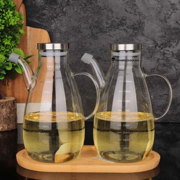 2 ADET METAL KAPAKLI YAĞDANLIK GLA 017 + ALT BAMBU SET NO 6