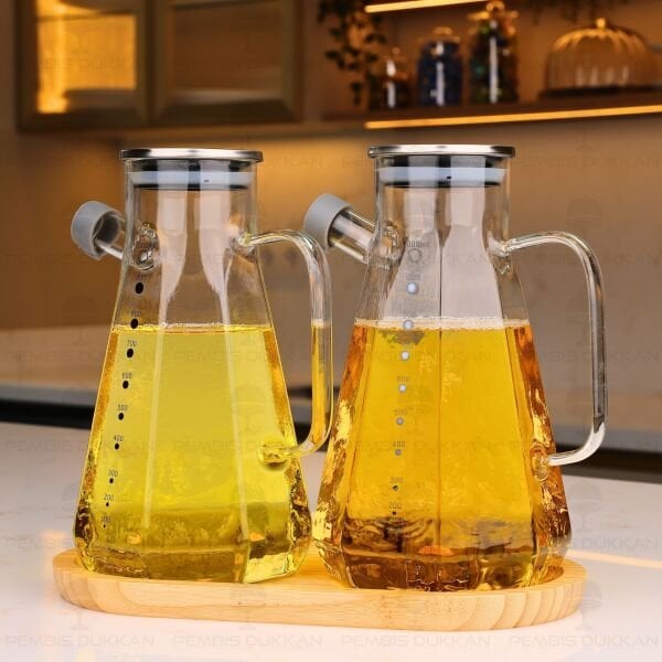 BAMBU ALTLIKLI, 2Lİ KÖŞELİ METAL YAĞDANLIK SET (GLA018 + 75652)