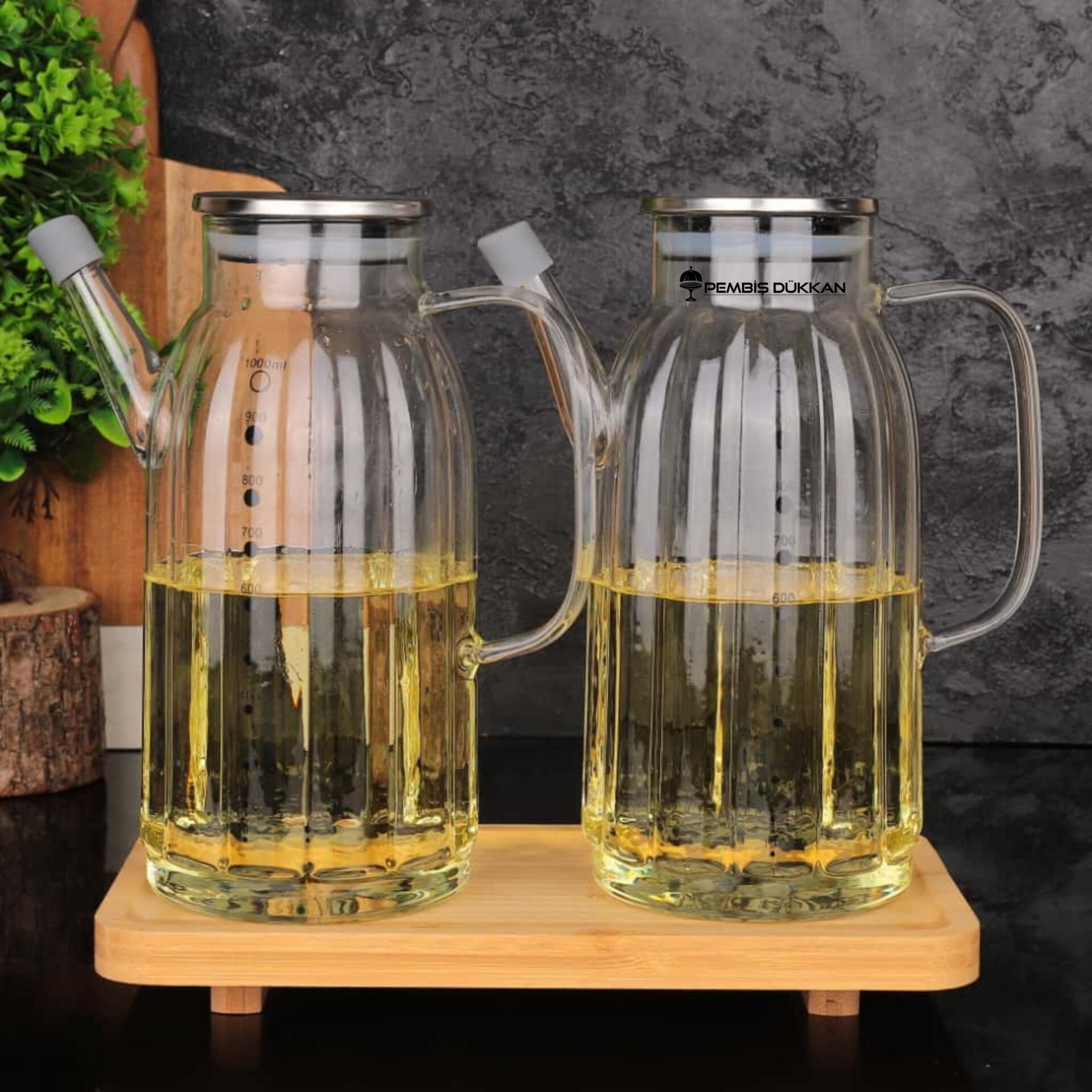 2 ADET METAL KAPAKLI YAĞDANLIK GLA 01 + 8B31 ALT BAMBU SET NO 9