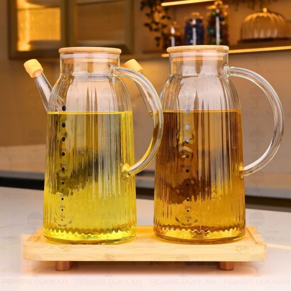 BAMBU ALTLIKLI, 2Lİ İNCE ÇİZGİLİ BAMBU YAĞDANLIK SET (GLA04 + 8B31)